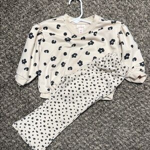 Cat & Jack Cream and Black Floral Baby Set 18 month